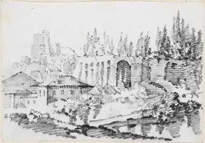 Ruínas dos Palácios Imperiais no Monte Palatino de Joseph Marie Vien