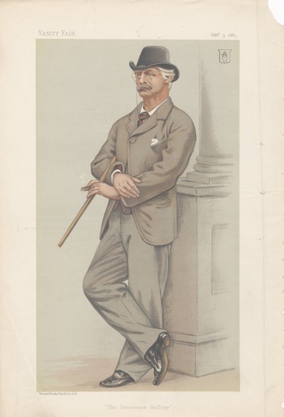 Coutts Lindsay, a Galeria Grosvenor da Vanity Fair 3 de fevereiro de 1883 (cromolitógrafo) de Joseph Middleton Jopling
