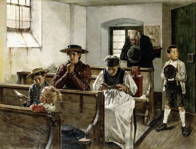 Uma família em oração de Joseph Molitor Von Muhlfeld