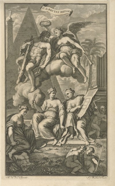 Hércules coroado por Vitória Página de rosto para: Cornelis de Bruyn, Viagens de Cornelis de Bruyn, pelas partes mais renomadas da Ásia Menor, 1698 de Joseph Mulder