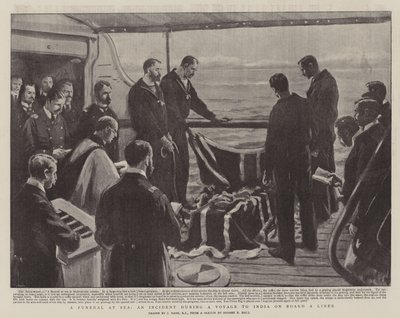 Um funeral no mar, no incidente durante uma viagem para a Índia a bordo de um forro de Joseph Nash