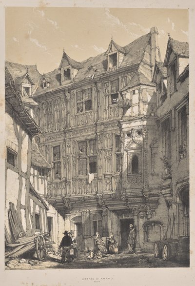 Arquitetura da Idade Média: Abbaye St. Amand, Rouen de Joseph Nash