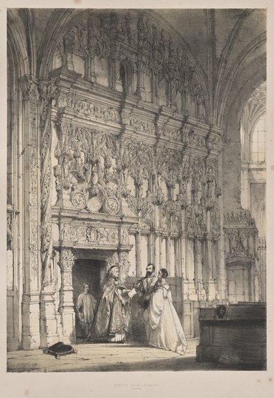 Arquitetura da Idade Média: Tela em St. Jacques, Dieppe de Joseph Nash