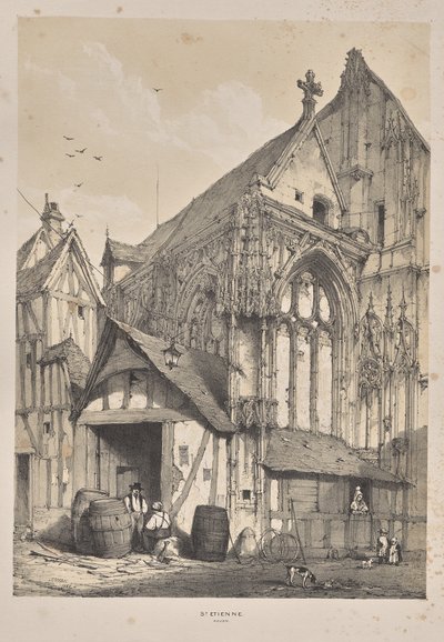 Arquitetura da Idade Média: St. Etienne, Rouen de Joseph Nash