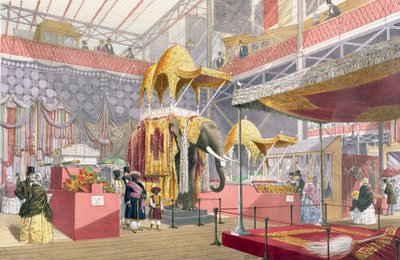 Crystal Palace, a corte indiana, pub. por Dickinson Bros. (litho colorido) de Joseph Nash