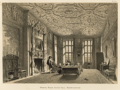 Sala de desenho, Aston Hall, Warwickshire de Joseph Nash