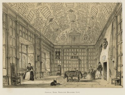 Sala de desenho, Boughton-Malherbe, Kent de Joseph Nash