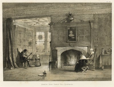 Quarto desenho, Haddon, corredor, derbyshire de Joseph Nash