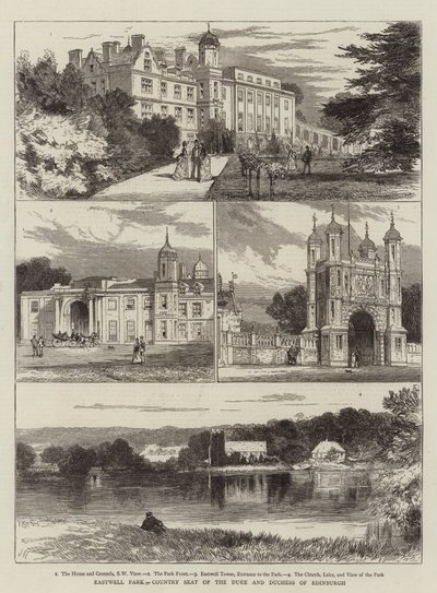Eastwell Park, sede do país do duque e duquesa de Edimburgo de Joseph Nash