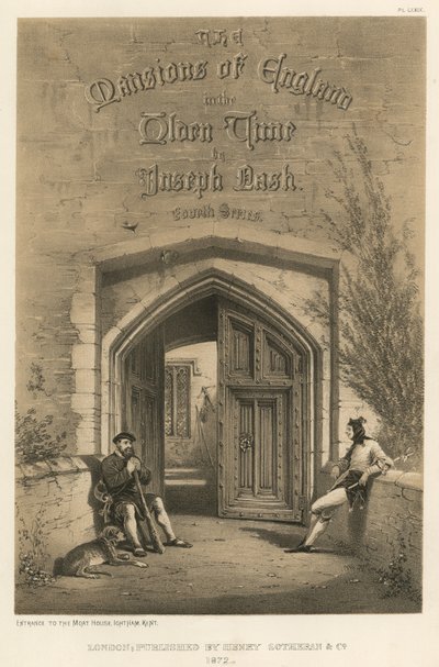 Entrada, para, a, fosso, casa, Ightham, kent de Joseph Nash
