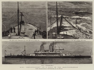 HMS Dreadnought em um vendaval no Mediterrâneo de Joseph Nash