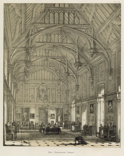 Hall, Beddington, Surrey de Joseph Nash