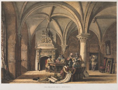 Salão, Castelo de Bolsover, Derbyshire de Joseph Nash