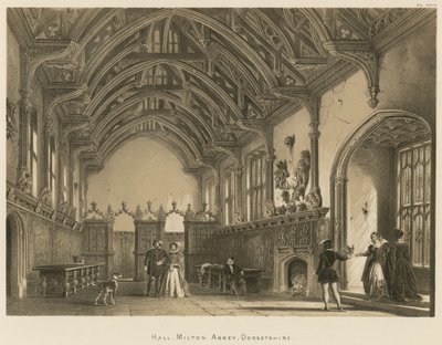 Salão, abadia de Milton, Dorsetshire de Joseph Nash