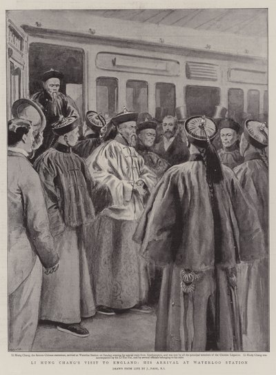 Visita de Li Hung Chang à Inglaterra, sua chegada à estação de Waterloo de Joseph Nash