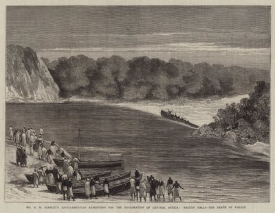 Expedição anglo-americana do Sr. HM Stanley para a exploração da África Central, Kalulu Falls, a morte de Kalulu de Joseph Nash