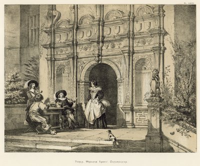 Alpendre, wroxton, abadia, oxfordshire de Joseph Nash