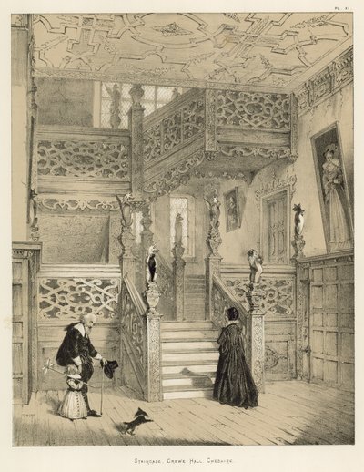 Escadaria, Crewe Hall, Cheshire de Joseph Nash