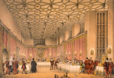 The Chamber, Hampton Court, de &39;Architecture of the Middle Ages&39;, publicado em 1838 de Joseph Nash