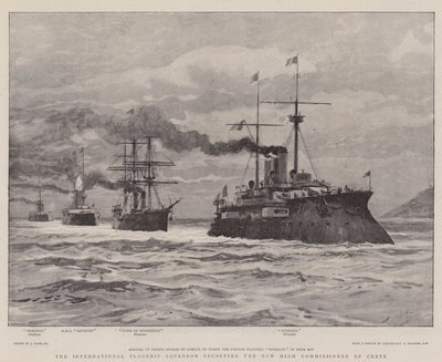 O Esquadrão Flagship Internacional escoltando o novo Alto Comissário de Creta de Joseph Nash
