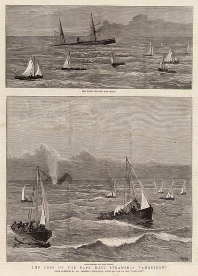A perda do navio americano do correio do cabo de Joseph Nash