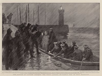 O retorno do capitão Dreyfus, o primeiro desembarque no solo francês em Port Haliguen de Joseph Nash