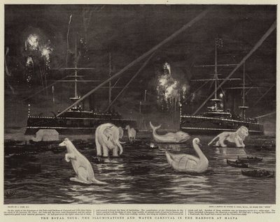 The Royal Tour, as Iluminações e o Carnaval da Água no Porto de Malta de Joseph Nash