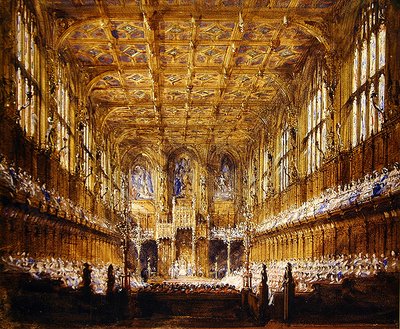 A Abertura Estatal do Parlamento (aguarela, lápis e cor de corpo) de Joseph Nash