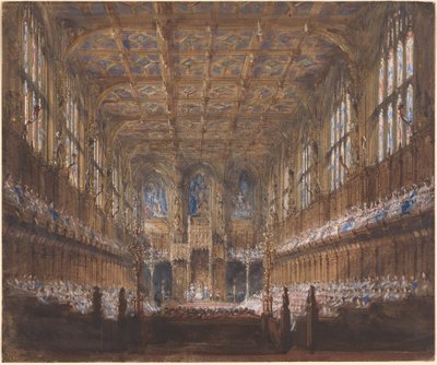 A abertura solene do Parlamento na reconstruída Câmara dos Lordes de Joseph Nash