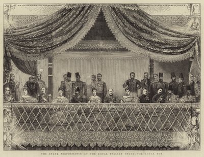 A actuação do Estado na Royal Italian Opera, a Royal Box (gravura) de Joseph Nash