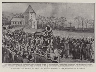 Transferência dos restos do príncipe e da princesa Bismarck para o mausoléu de Friedrichsruh de Joseph Nash
