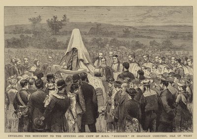 Desvelando o Monumento aos Oficiais e Tripulação do HMS Eurydice no Cemitério de Shanklin, Ilha de Wight de Joseph Nash