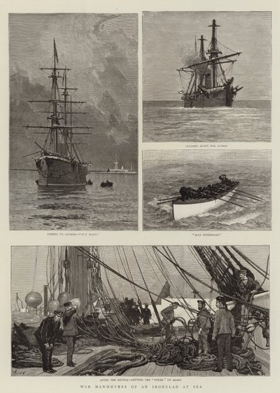 Manobras de guerra de um Ironclad no mar de Joseph Nash