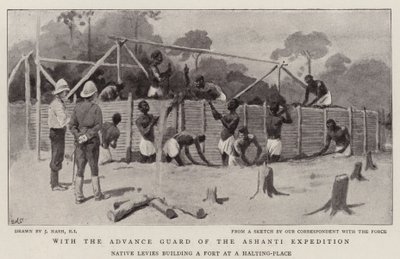 Com o Advance Guard da Expedição Ashanti de Joseph Nash
