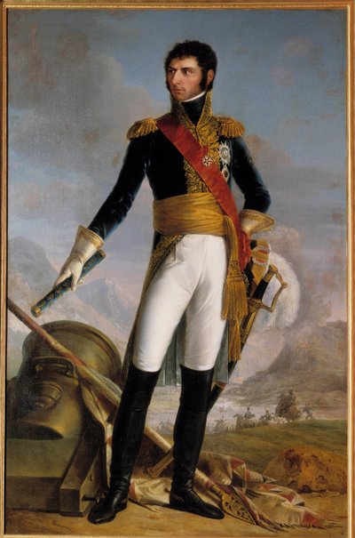 Portrait en pied de Jean Baptiste Jules Bernadotte (1763-1844) príncipe de Ponte Corvo, depois Charles Jean XIV, rei da Suede em 1818, representado em 1804 Pintura por Joseph Nicolas Jouy (1809-1880) 1852. Dim. 2,1x1,4 m. de Joseph Nicolas Jouy