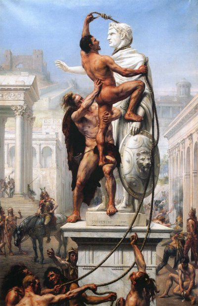 O saque de Roma pelos visigodos em 410, 1890 de Joseph Noel Sylvestre