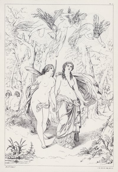 Shelleys Prometheus Unbound, Ato II, Cena 1 de Joseph Noel after Paton