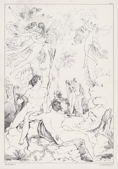Shelleys Prometheus Unbound, Ato II, Cena 2 de Joseph Noel after Paton
