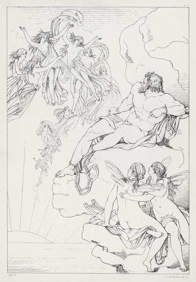 Shelleys Prometheus Unbound, Ato I de Joseph Noel after Paton