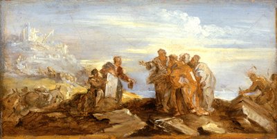 Cena da História Antiga, c.1680-90 (óleo sobre papel sobre tela) de Joseph Parrocel
