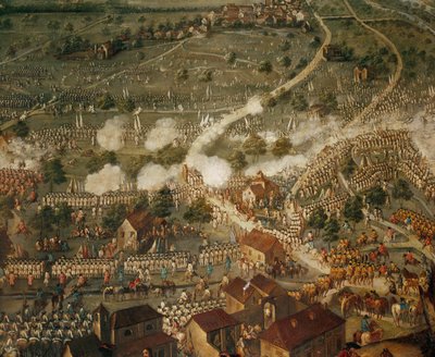 Guerra da Sucessão Espanhola: as tropas imperiais comandadas pelo príncipe Eugénio de Saboia derrotam as tropas francesas na batalha de Malplaquet ... de Joseph Parrocel