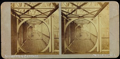 Galeria Telescópica, Palácio de Cristal; Fotografia estereoscópica de Joseph Paxton