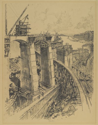 Abordagens para Gatun Lock, 1912 de Joseph Pennell