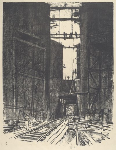 No Bottom of Gatun Lock, 1912. de Joseph Pennell