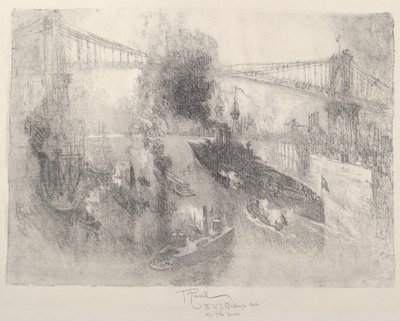 Navio de guerra voltando para casa, 1917. de Joseph Pennell