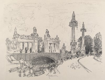 Ponte em Charlottenburg, 1921. de Joseph Pennell