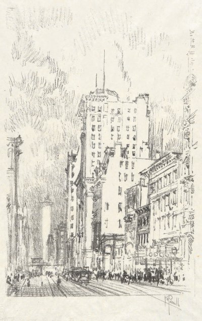Broadway Above 23rd Street, #11 na colecção do Clube Iconophile de Joseph Pennell
