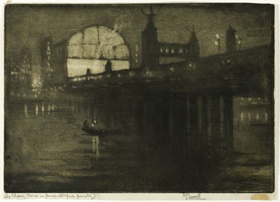 Charing Cross à noite de Joseph Pennell