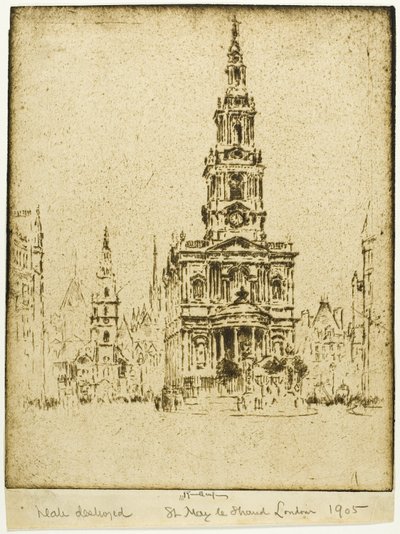 Igreja de Saint Mary-le-Strand de Joseph Pennell
