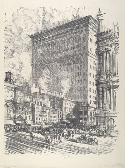 Praça da Prefeitura e Edifício Wanamaker de Joseph Pennell